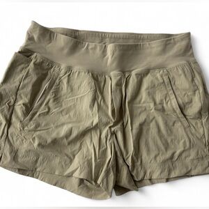 Athleta Trekkie North Shorts Size 14 | Khaki Beige | 4” Inseam